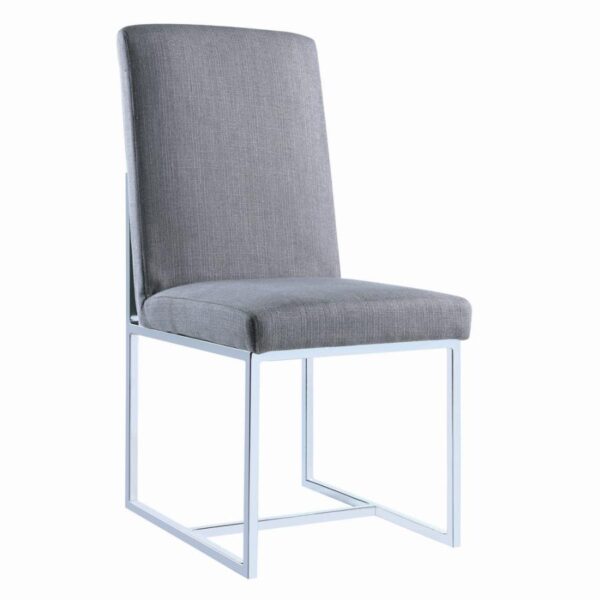Mackinnon Upholstered Side Chairs Grey and Chrome (Set of 2) by Coaster Furniture 4