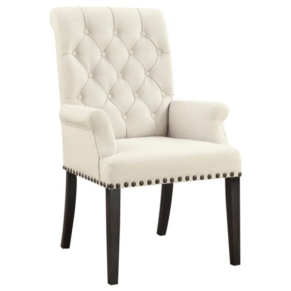 Phelps Upholstered Arm Chair Beige and Smokey Black by Coaster Furniture 4