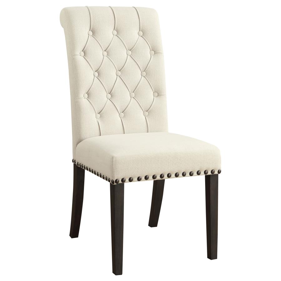Phelps Upholstered Side Chairs Beige and Smokey Black (Set of 2) by Coaster Furniture