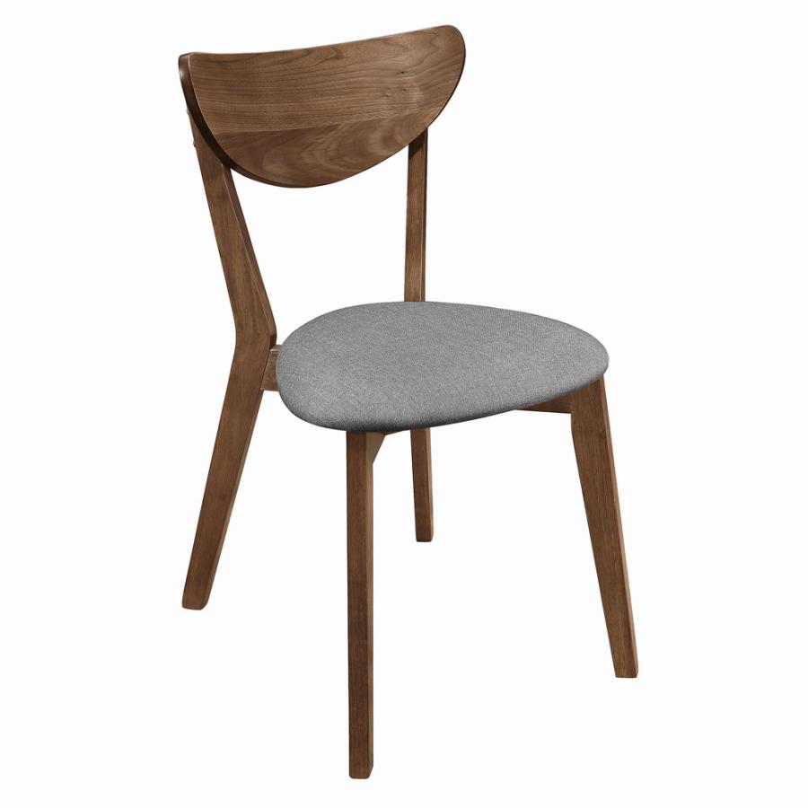 Alfredo Upholstered Dining Chairs Grey and Natural Walnut (Set of 2) by Coaster Furniture