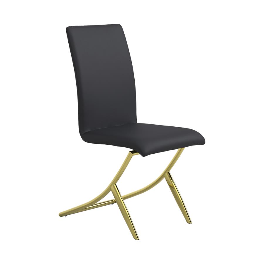 Chanel Upholstered Side Chairs Black (Set of 4) by Coaster Furniture 4