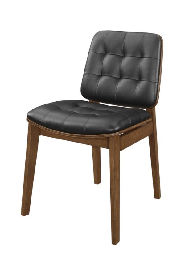 Redbridge Tufted Back Side Chairs Natural Walnut and Black (Set of 2) by Coaster Furniture 4