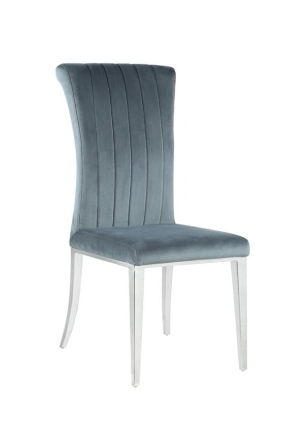 Beaufort Upholstered Curved Back Side Chairs Dark Grey (Set of 2) by Coaster Furniture 4