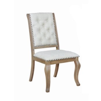 Brockway Cove Tufted Side Chairs Cream and Barley Brown (Set of 2) by Coaster Furniture