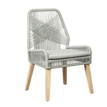 Woven Back Side Chairs Grey (Set of 2) by Coaster Furniture