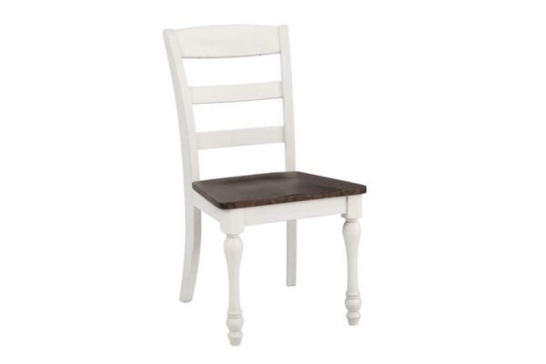 Madelyn Ladder Back Side Chairs Dark Cocoa and Coastal White (Set of 2) by Coaster Furniture 4