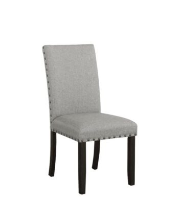 Solid Back Upholstered Side Chairs Grey and Antique Noir (Set of 2) by Coaster Furniture