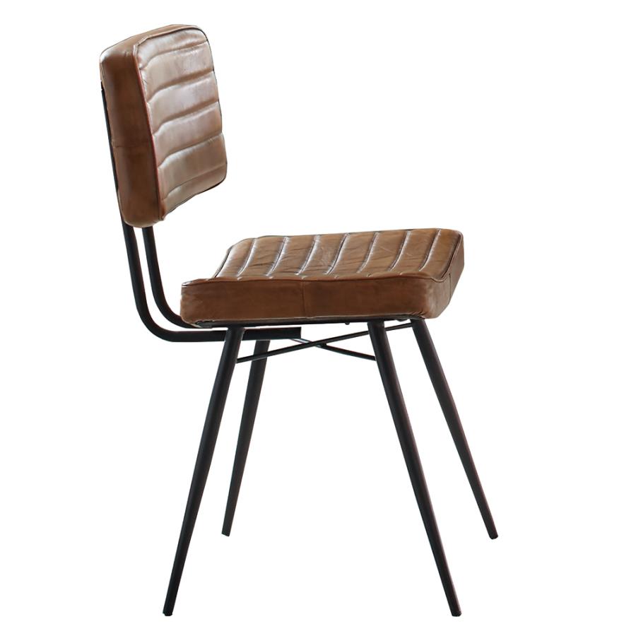 Misty Padded Side Chairs Camel and Black (Set of 2) by Coaster Furniture
