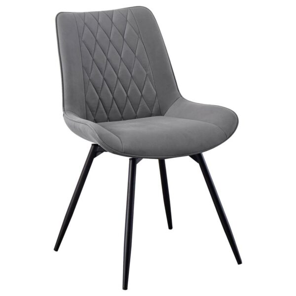 Upholstered Tufted Swivel Dining Chairs Grey and Gunmetal (Set of 2) by Coaster Furniture 4