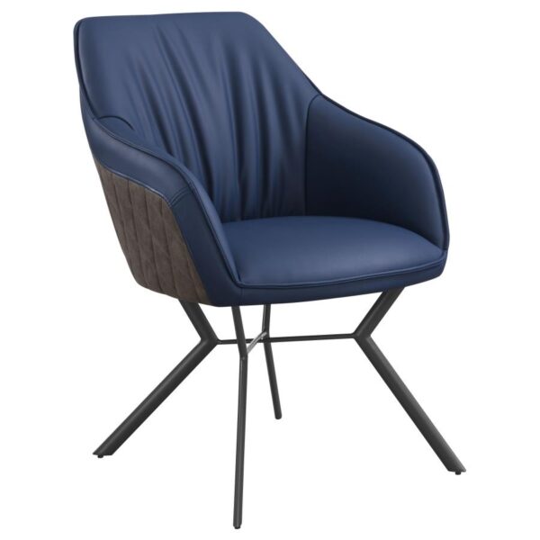 Mayer Upholstered Tufted Side Chairs (Set of 2) Blue and Brown by Coaster Furniture 4