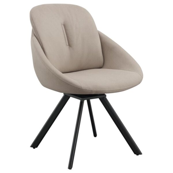 White Mina Upholstered Swivel Padded Side Chairs (Set of 2) by Coaster Furniture 4