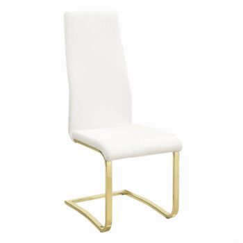 Chanel Side Chairs White and Rustic Brass (Set of 4) by Coaster Furniture