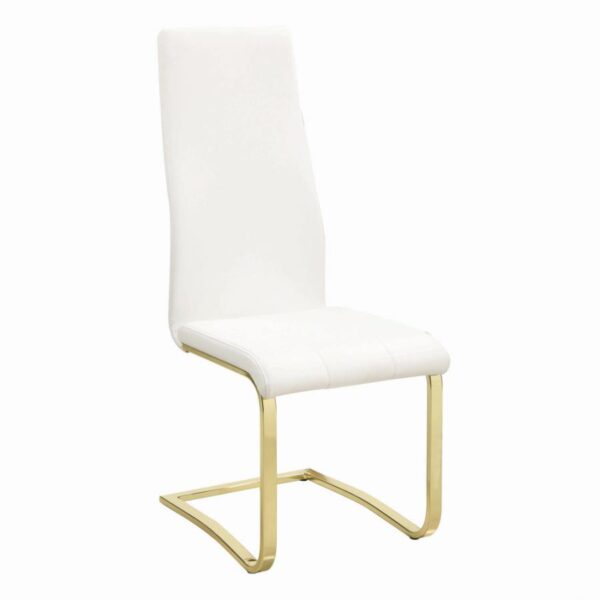 Chanel Side Chairs White and Rustic Brass (Set of 4) by Coaster Furniture 4