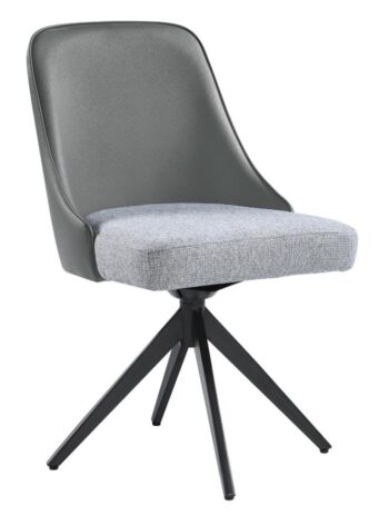 Paulita Upholstered Swivel Side Chairs (Set of 2) Grey and Gunmetal by Coaster Furniture