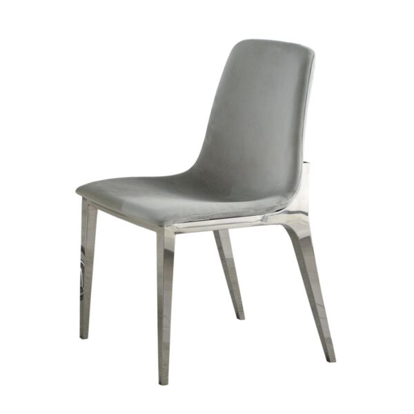 Irene Upholstered Side Chairs Light Grey and Chrome (Set of 4) by Coaster Furniture 4