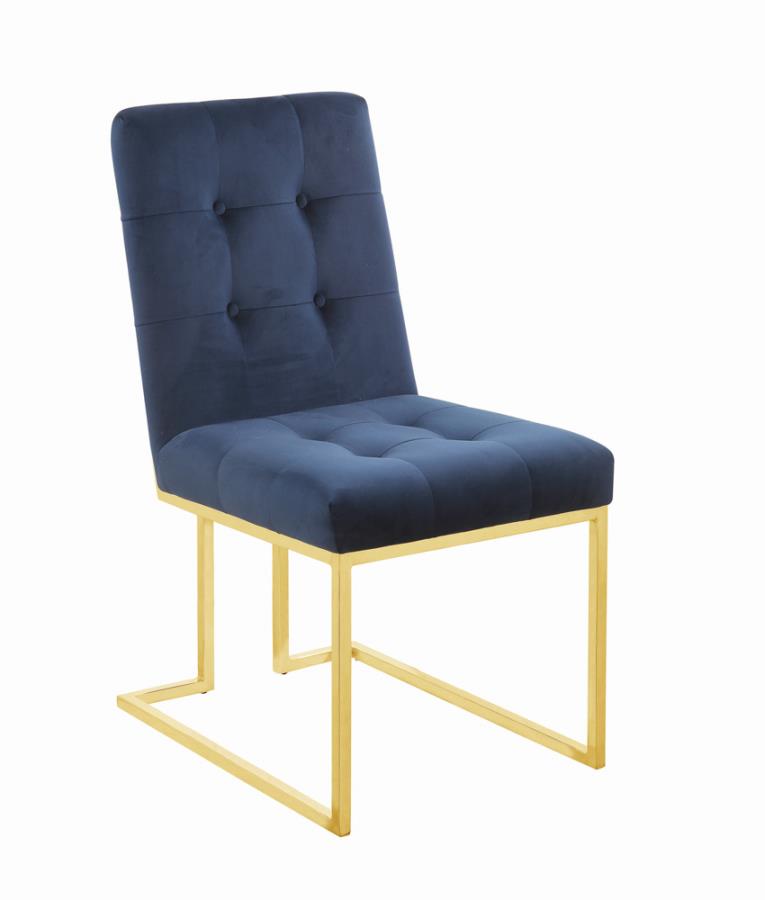 Tufted Back Side Chairs Ink Blue (Set of 2) by Coaster Furniture