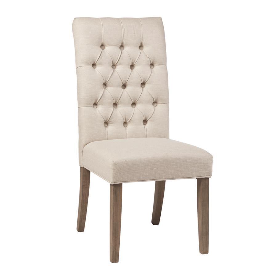 Gadsden Tufted Back Dining Chairs Vineyard Oak (Set of 2) by Coaster Furniture