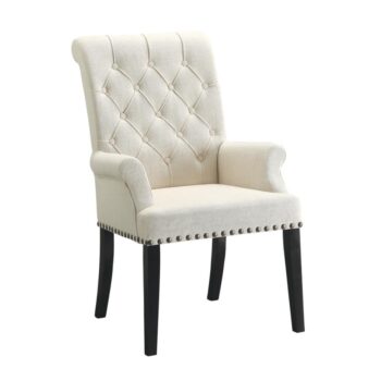 Tufted Back Upholstered Arm Chair Beige by Coaster Furniture
