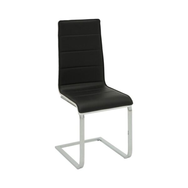 Carmelo Upholstered Side Chairs Black and White (Set of 4) by Coaster Furniture 4