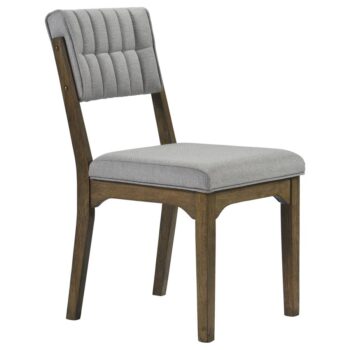 Rayleene Tufted Bach Side Chairs Grey and Medium Brown (Set of 2) by Coaster Furniture