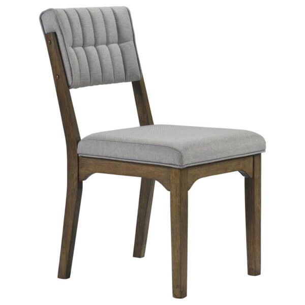 Rayleene Tufted Bach Side Chairs Grey and Medium Brown (Set of 2) by Coaster Furniture 4