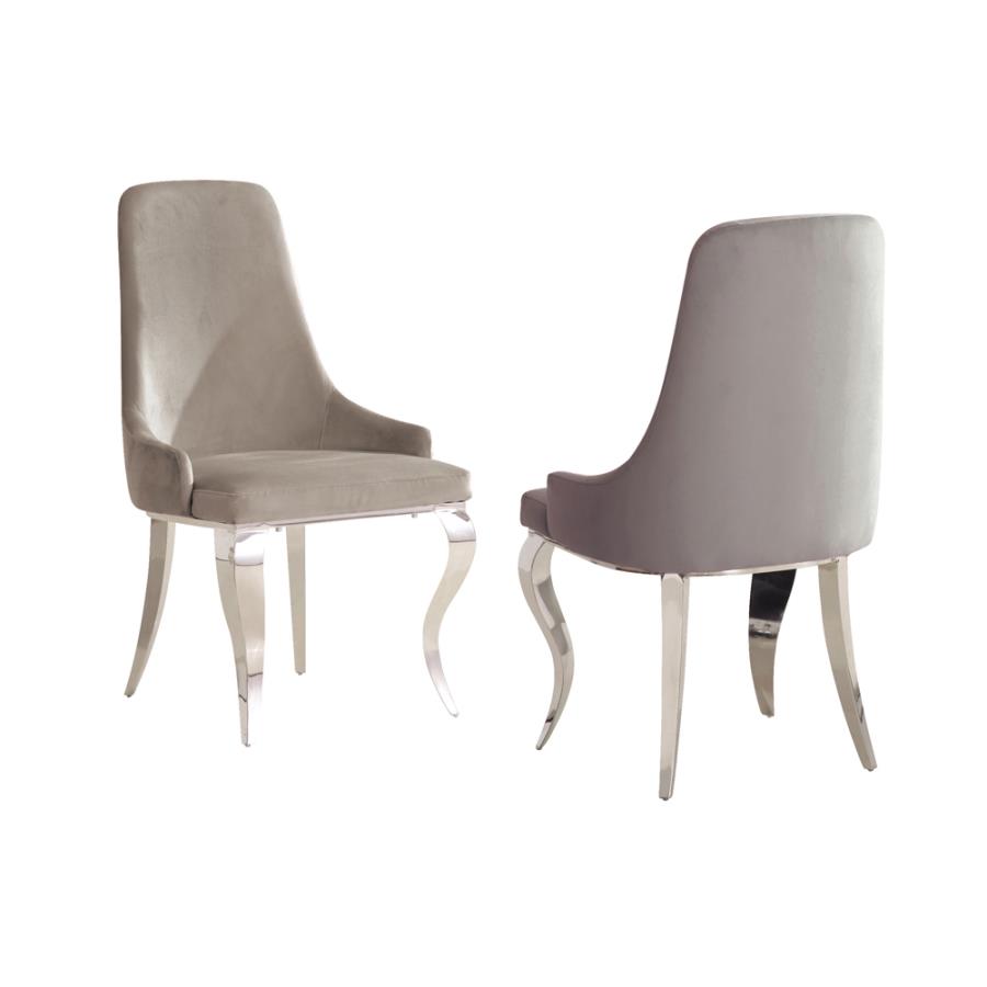 Gray Antoine Upholstered Demi Arm Dining Chairs (Set of 2) by Coaster Furniture