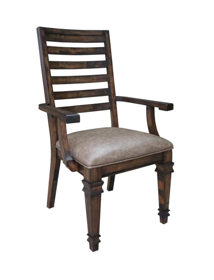 Delphine Ladder Back Arm Chairs Brown (Set of 2) by Coaster Furniture