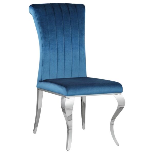 Carone Upholstered Side Chairs Teal and Chrome (Set of 4) by Coaster Furniture 4