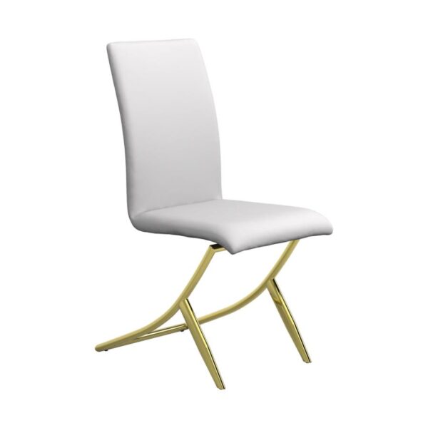 Chanel Upholstered Side Chairs White (Set of 4) by Coaster Furniture 4