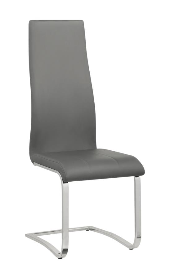 Upholstered High Back Side Chairs Grey and Chrome (Set of 4) by Coaster Furniture