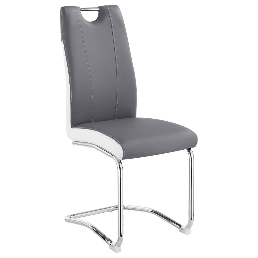 Brooklyn Upholstered Side Chairs with S-frame (Set of 4) Grey and White by Coaster Furniture
