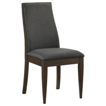 Wes Upholstered Side Chair (Set of 2) Grey and Dark Walnut by Coaster Furniture