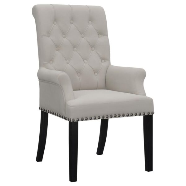 Upholstered Tufted Arm Chair Sand with Nailhead Trim by Coaster Furniture 4