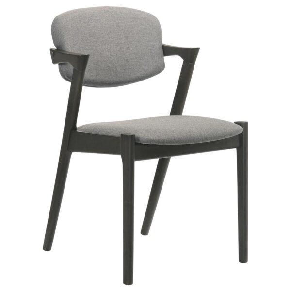 Stevie Upholstered Side Chairs (Set of 2) with Demi Arm Brown Grey and Black by Coaster Furniture 4