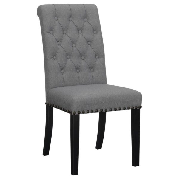 Upholstered Tufted Grey Side Chairs with Nailhead Trim (Set of 2) by Coaster Furniture 4