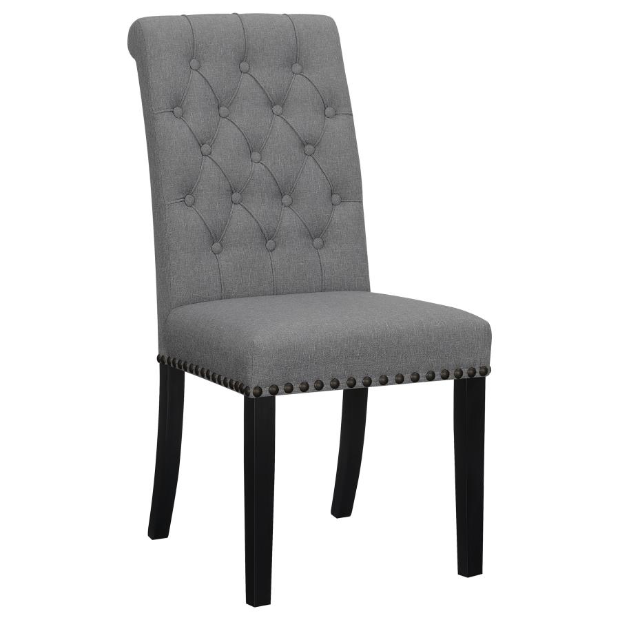 Upholstered Tufted Grey Side Chairs with Nailhead Trim (Set of 2) by Coaster Furniture 4