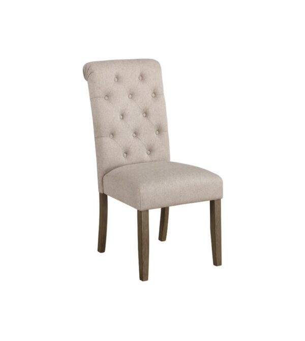 Calandra Tufted Back Side Chairs Rustic Brown and Beige (Set of 2) by Coaster Furniture 4