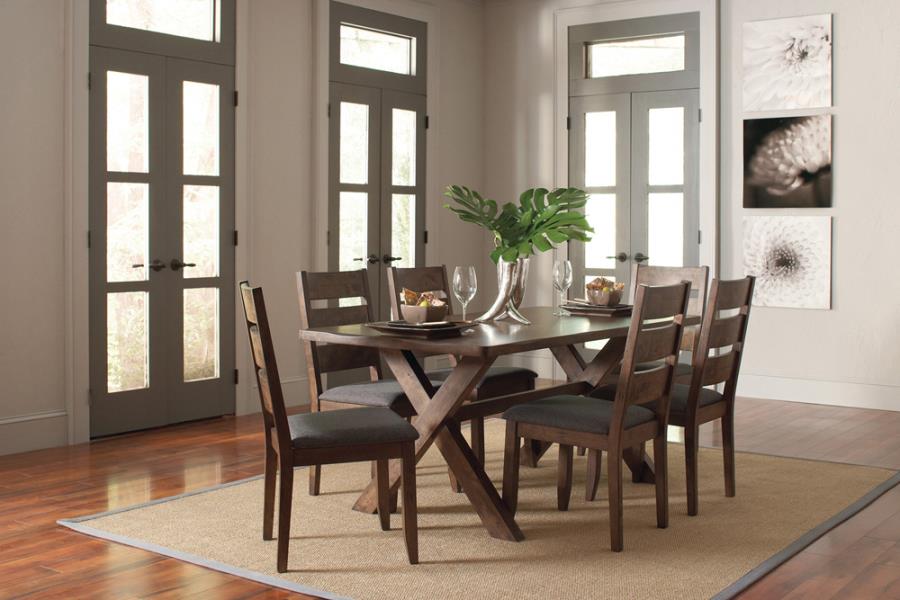 Alston Ladder Back Dining Side Chairs Knotty Nutmeg and Grey (Set of 2) by Coaster Furniture