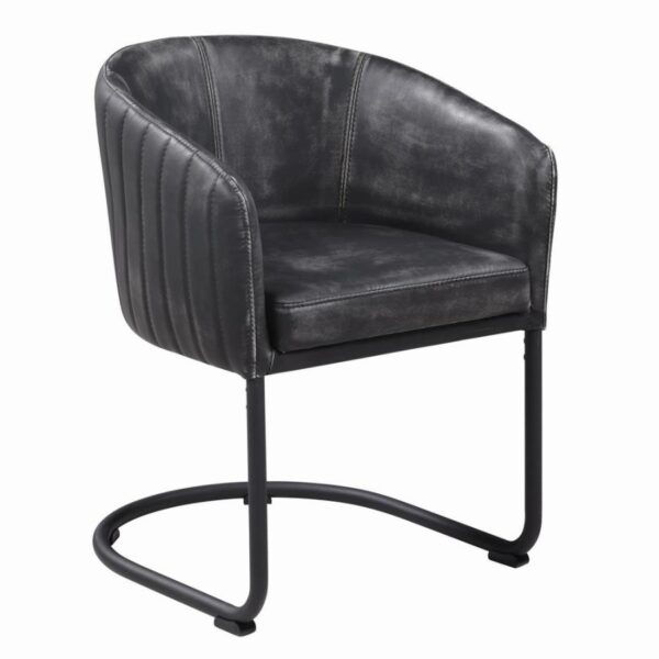 Aviano Upholstered Dining Chair Anthracite and Matte Black by Coaster Furniture 4