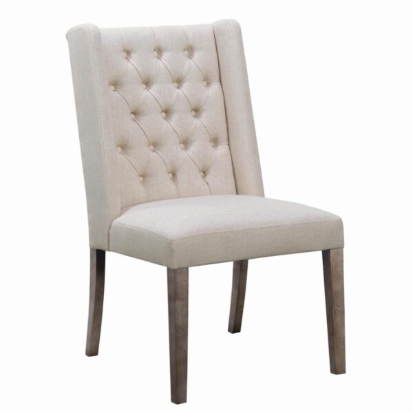 Tufted Side Chairs Dark Brown and Beige (Set of 2) by Coaster Furniture 4