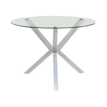 Vance Glass Top Dining Table with X-cross Base Chrome by Coaster Furniture