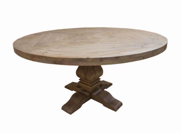 Florence Round Pedestal Dining Table Rustic Smoke by Coaster Furniture 4