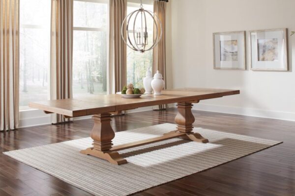 Florence Double Pedestal Dining Table Rustic Smoke by Coaster Furniture 4