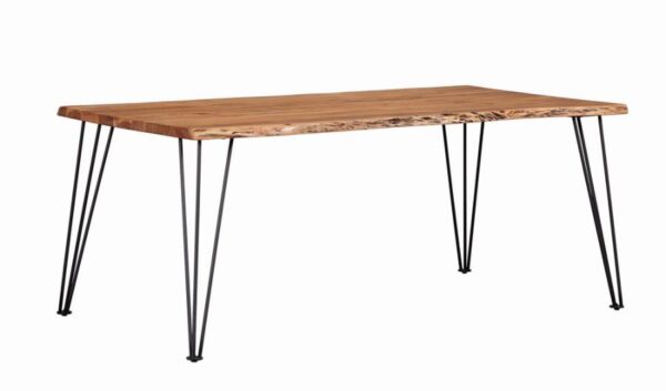 Sherman Rectangular Dining Table Natural Acacia and Matte Black by Coaster Furniture 4