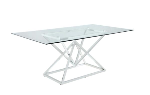 Beaufort Rectangle Glass Top Dining Table Chrome by Coaster Furniture 4
