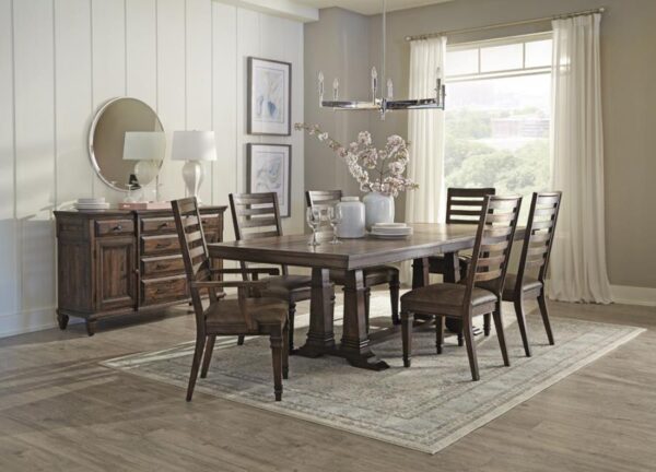 Delphine Rectangle Dining Table with Extension Leaf Vintage Dark Pine by Coaster Furniture 4