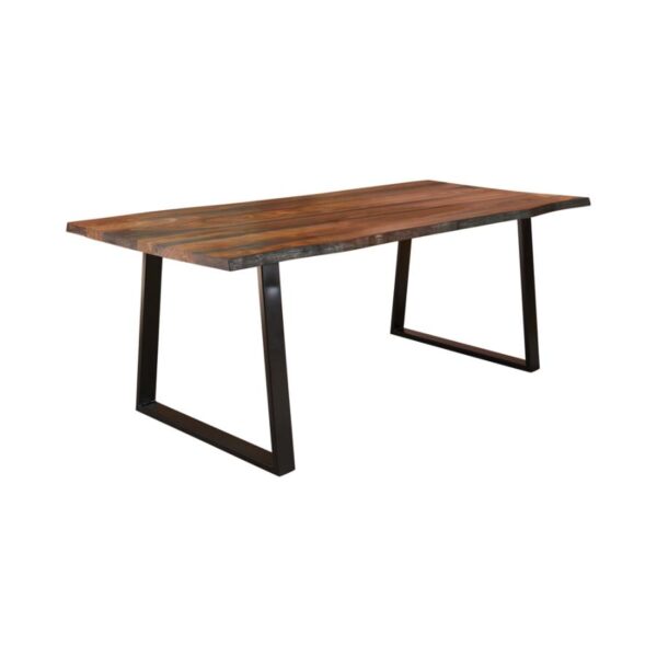 Ditman Live Edge Dining Table Grey Sheesham and Black by Coaster Furniture 4