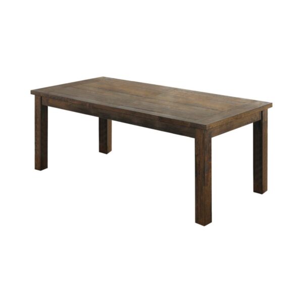 Coleman Rectangular Dining Table Rustic Golden Brown by Coaster Furniture 4