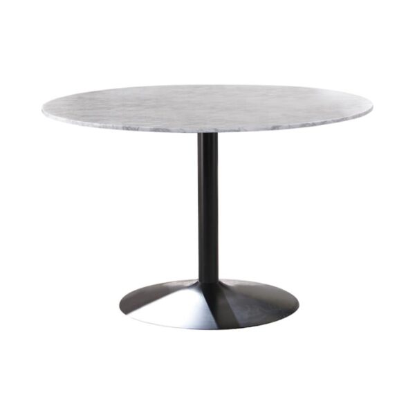Bartole Round Dining Table White and Matte Black by Coaster Furniture 4