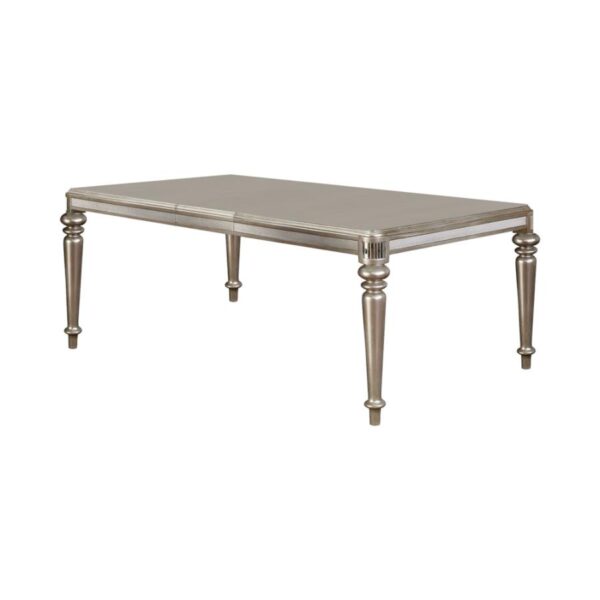 Danette Rectangular Dining Table with Leaf Metallic Platinum by Coaster Furniture 4